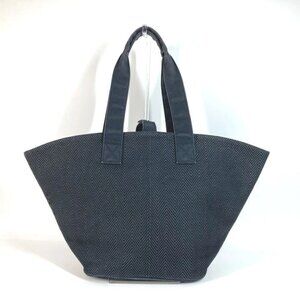 HERMES With porch Panier de Plage PM Shoulder Bag Tote Bag cotton Black